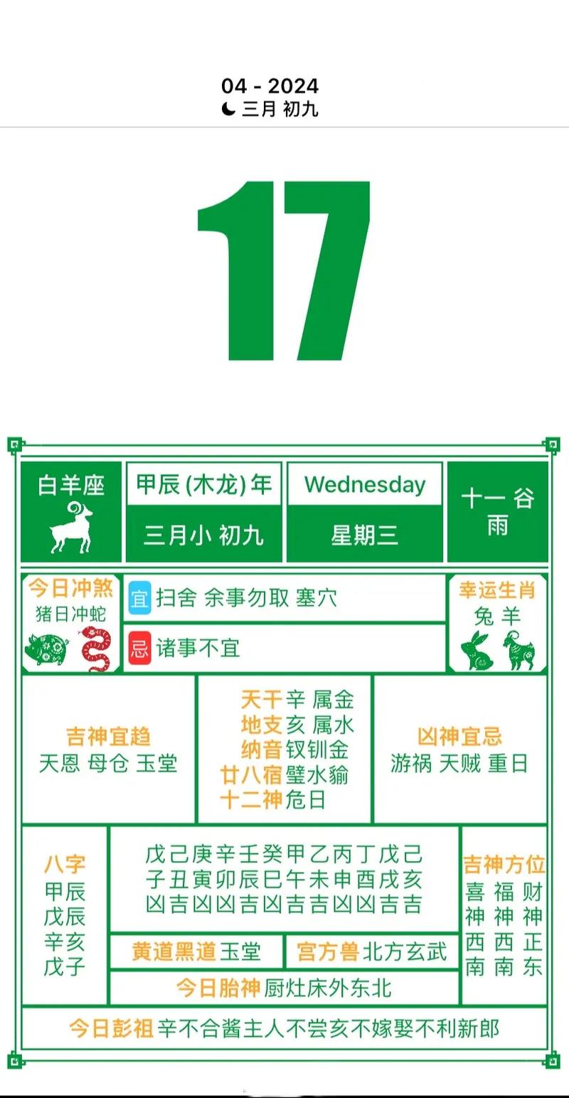 2026年4月17日农历三月初一这天是黄道吉日可以拆墙吗？