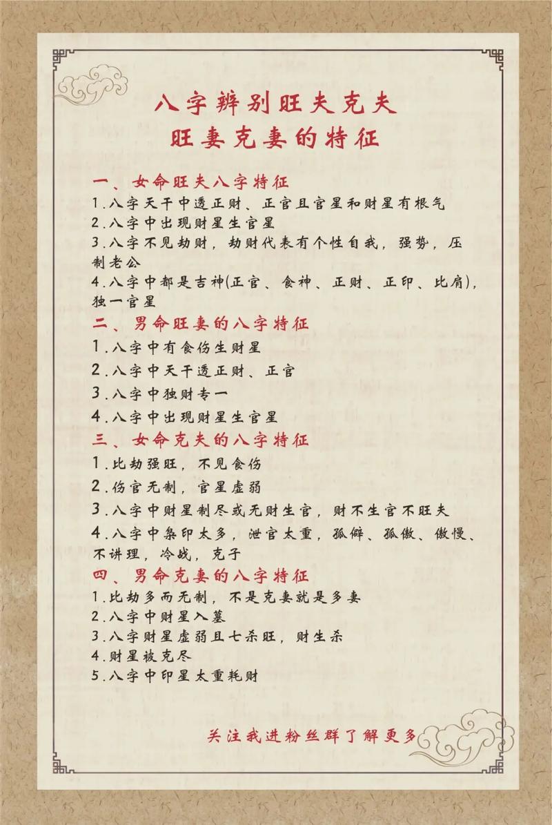 男人八字中旺夫的命理特征是什么？