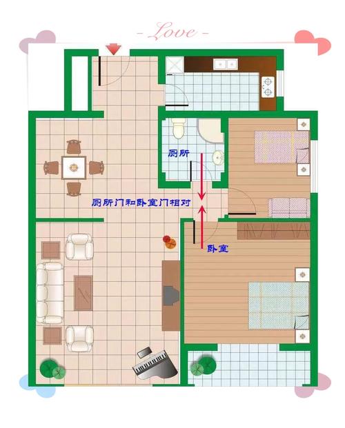 卫生间门对着卧室门，这样设置风水上合适吗？