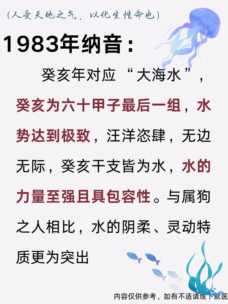 1983年大海水命与哪种命相配，如何补缺才能和谐相生？