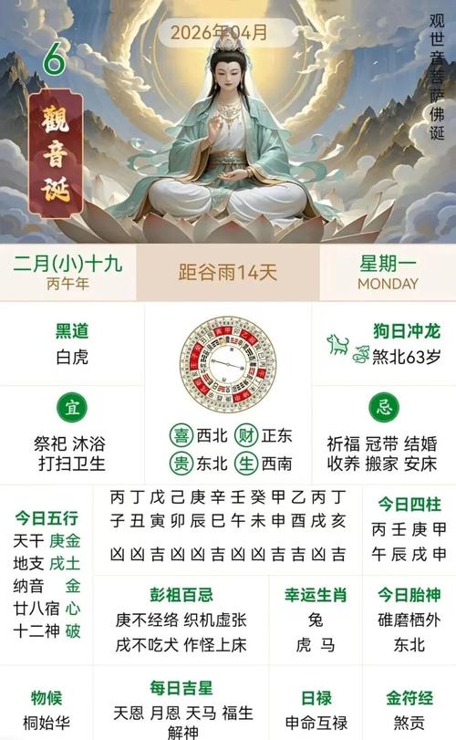 2026年4月6日农历二月十九适合出行吗？今日黄历查询结果如何？