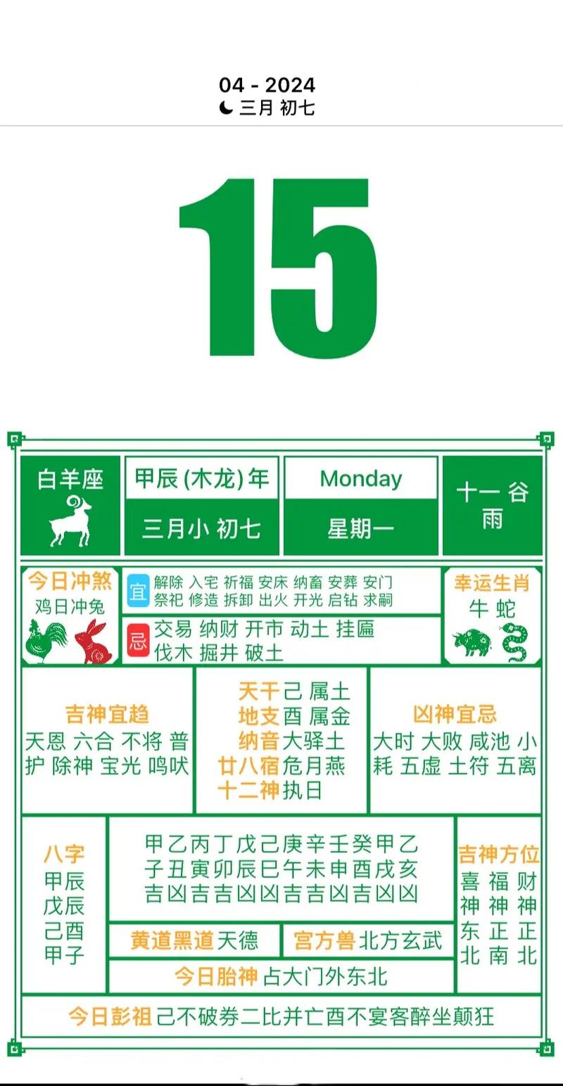 2026年4月15日黄历查询，这天是否适合作为入宅的黄道吉日？