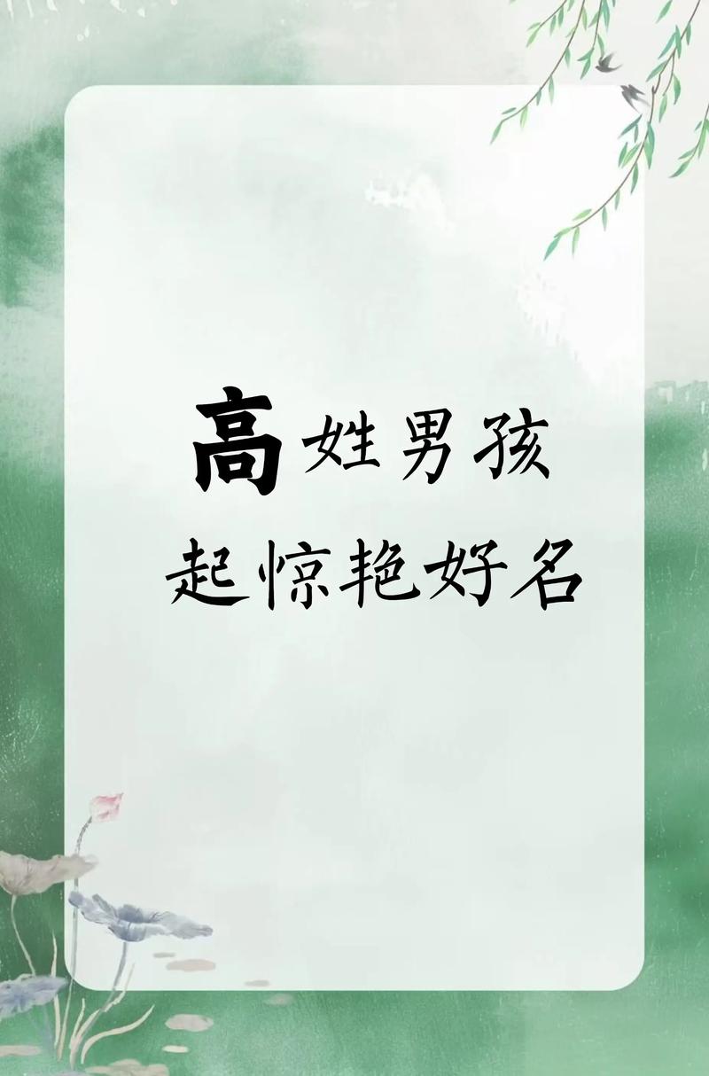 高姓男宝宝名字中，有没有一个既高端又霸气，能让人过目难忘的名字推荐呢？