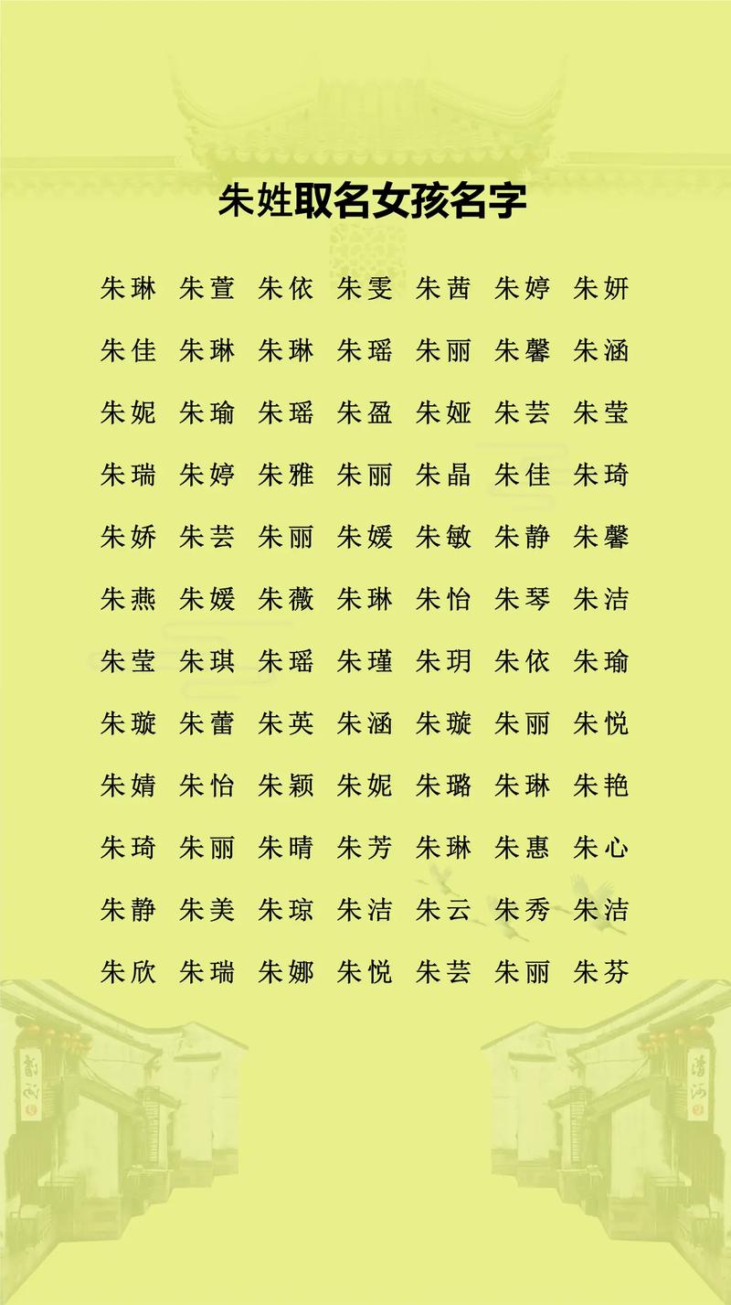 有哪些优雅好听的朱姓女孩名字推荐？