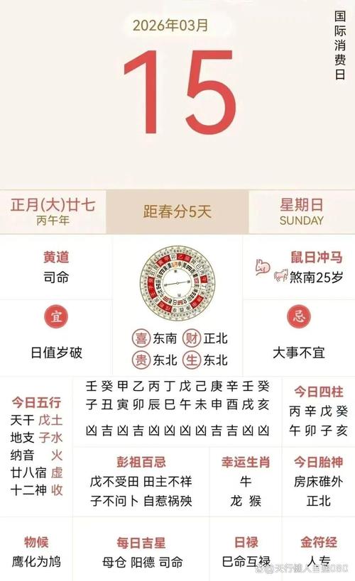 2026年3月15日，今日适宜动土吗？黄历查询结果如何？