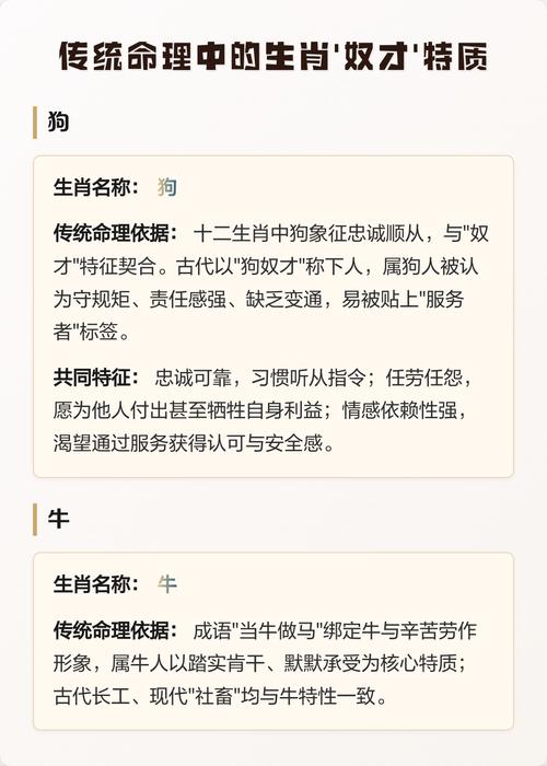 将奴才命是指什么生肖？守奴才打一准确生肖改写为一个的是：哪个生肖被称为守奴才？