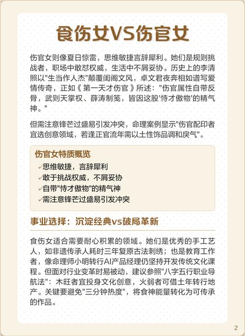 食伤在男命女命中的含义有何不同？食伤女与伤官女有何区别？