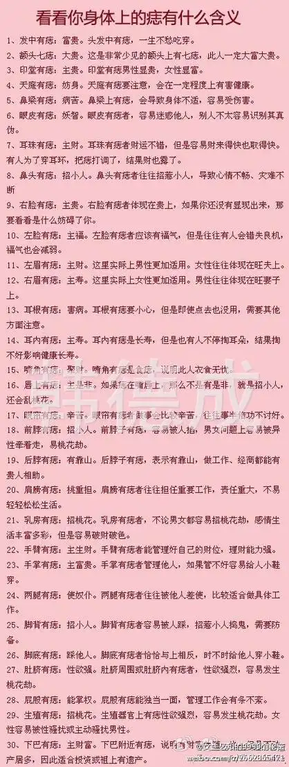 身上痣分别代表什么命？身上有痣的传说与前世改写，能揭示哪些神秘命运？