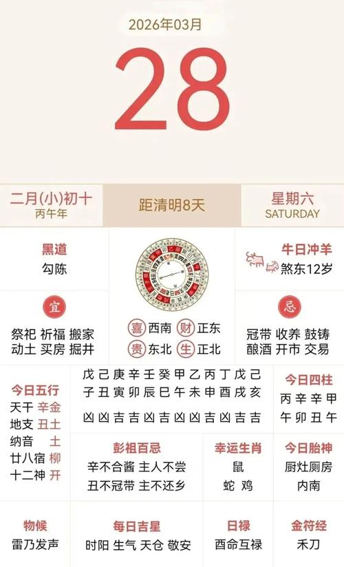 2026年3月28日这个日期适合赴任吗，是黄道吉日吗？